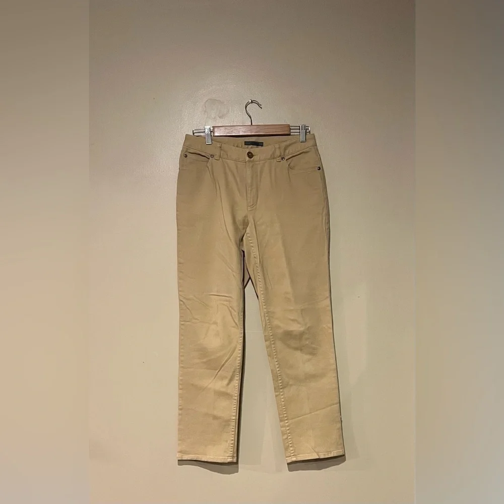 Liz Claiborne Pants Women 6 Khaki Stretch Straight Leg Cotton